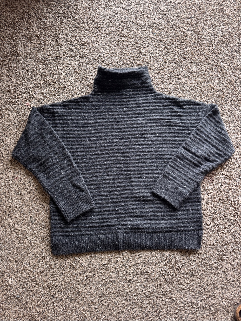 Madewell Belmont Mock Neck Gray Neutral Minimalist Donegal Wool Blend Sweater XL